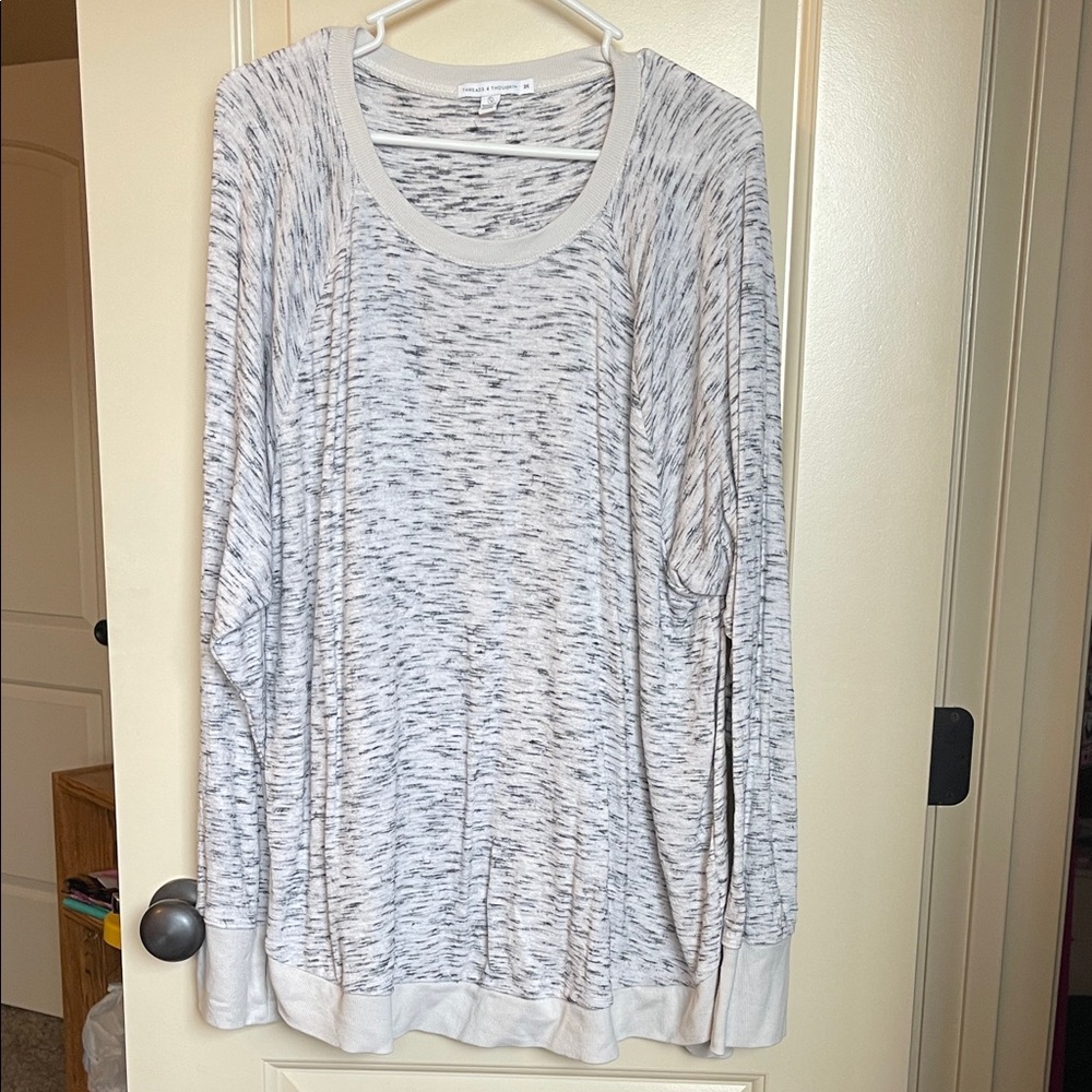 Threads 4 Thought Light Gray Marled Crew Neck Sweater